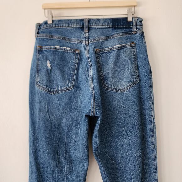 Abercrombie & Fitch The 90's Straight Ultra High Rise distressed womens size 14S - Picture 5 of 7